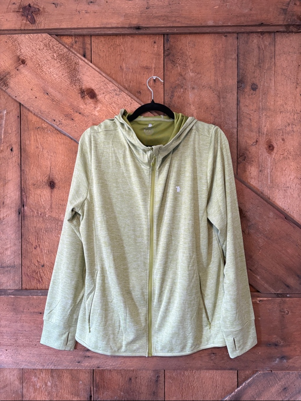 TBMPOY‎ Women Light Green Heather Zip Hoodie SPF 50 Sun Protection 2XL 4XL